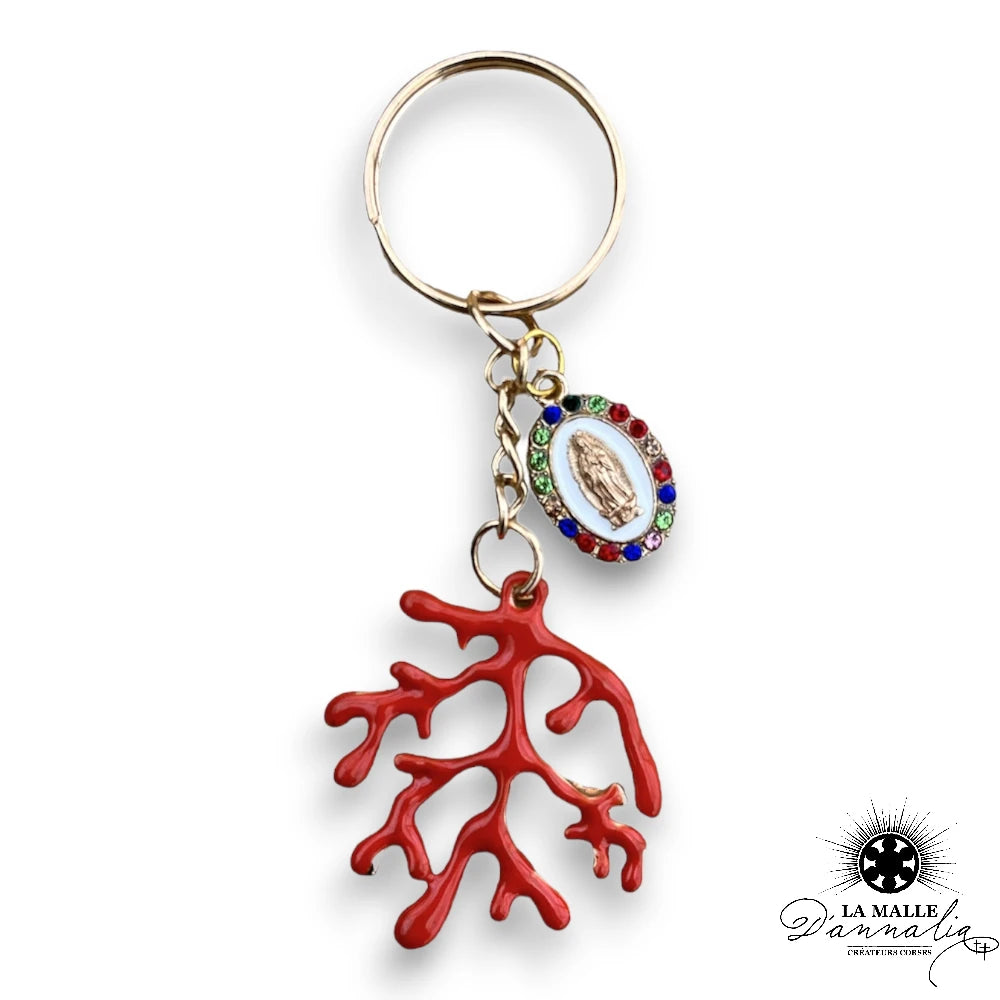 lamalledannalia-Porte-Cle-Corail-Madone-elegance-Protection