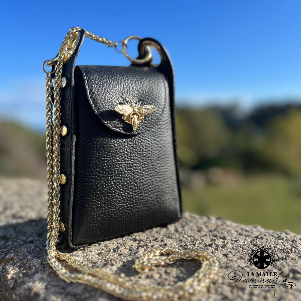 lamalledannalia-Sac-cuir-Abeille-noir