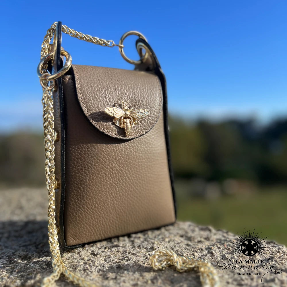 lamalledannalia-Sac-cuir-Abeille-taupe