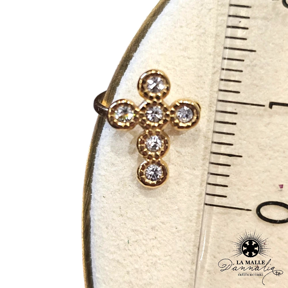 lamalledannalia-bague-oreille-acier-inoxydable-croix-strass-dore-sans-trou-mesure