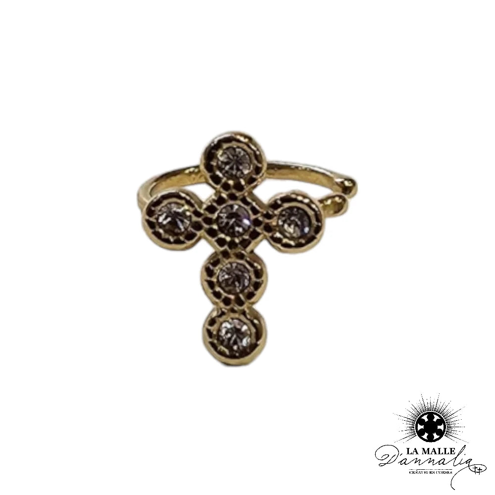 lamalledannalia-bague-oreille-acier-inoxydable-croix-strass-dore-sans-trou