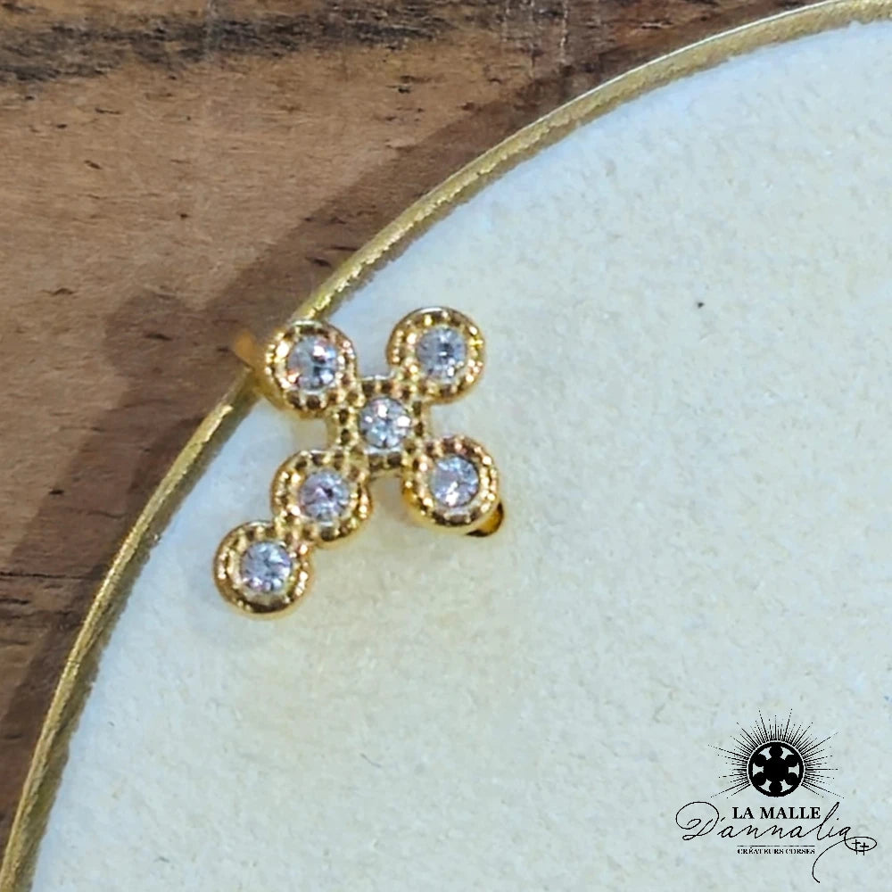 lamalledannalia-bague-oreille-acier-inoxydable-croix-strass-dore-sans