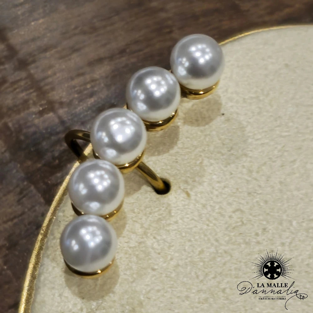 lamalledannalia-bague-oreille-acier-inoxydable-perle-blanche-grande-dore
