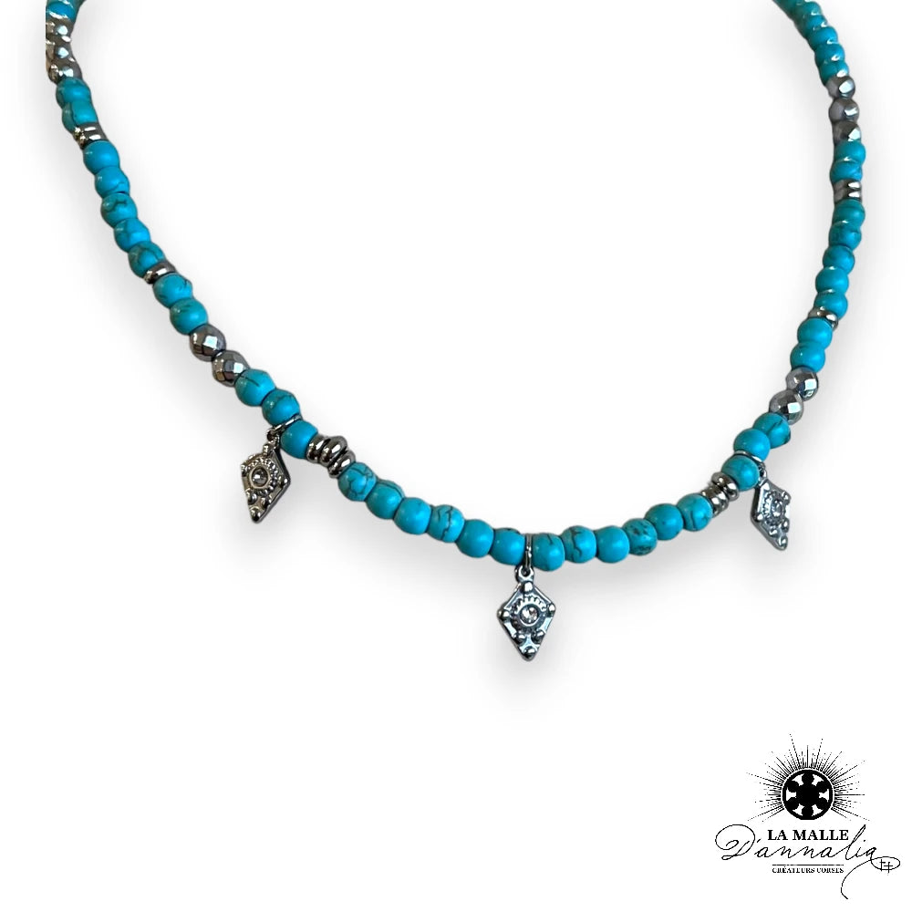 lamalledannalia-bijou-argente-AcierInoxydable-collier-Triangle-strass-Pierre-Pierreronde-Pierrebleu-Pierremarbre