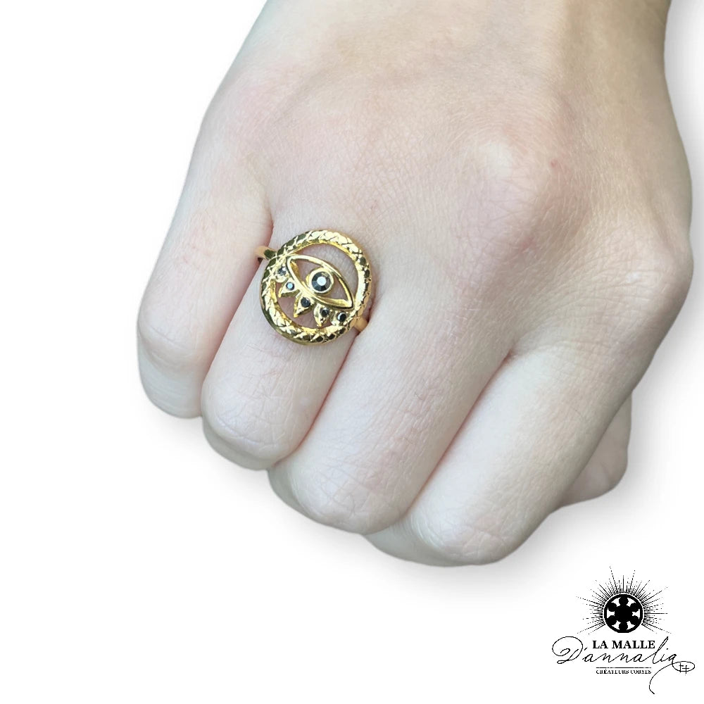 Bague oeil Protecteur Strass brillant
