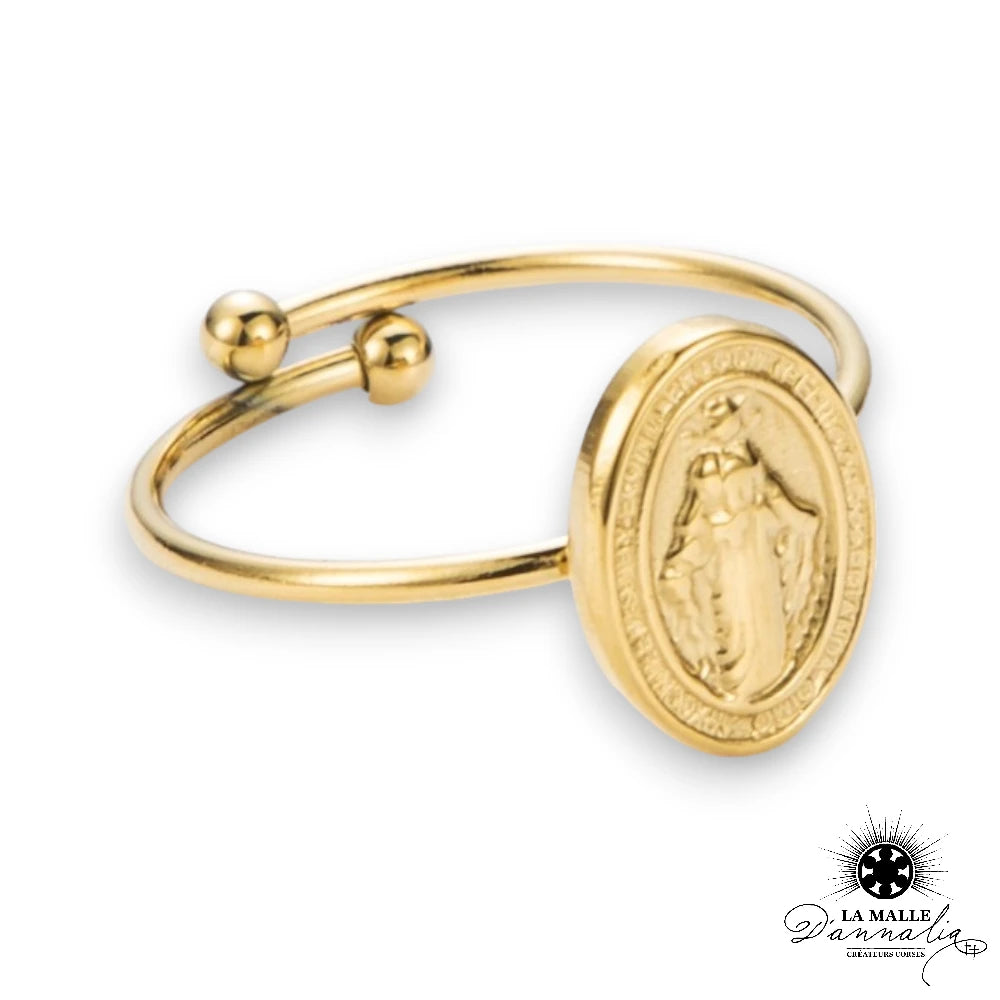 lamalledannalia-bijou-bague-acier-inoxydable-dore-vierge-madone-religieu