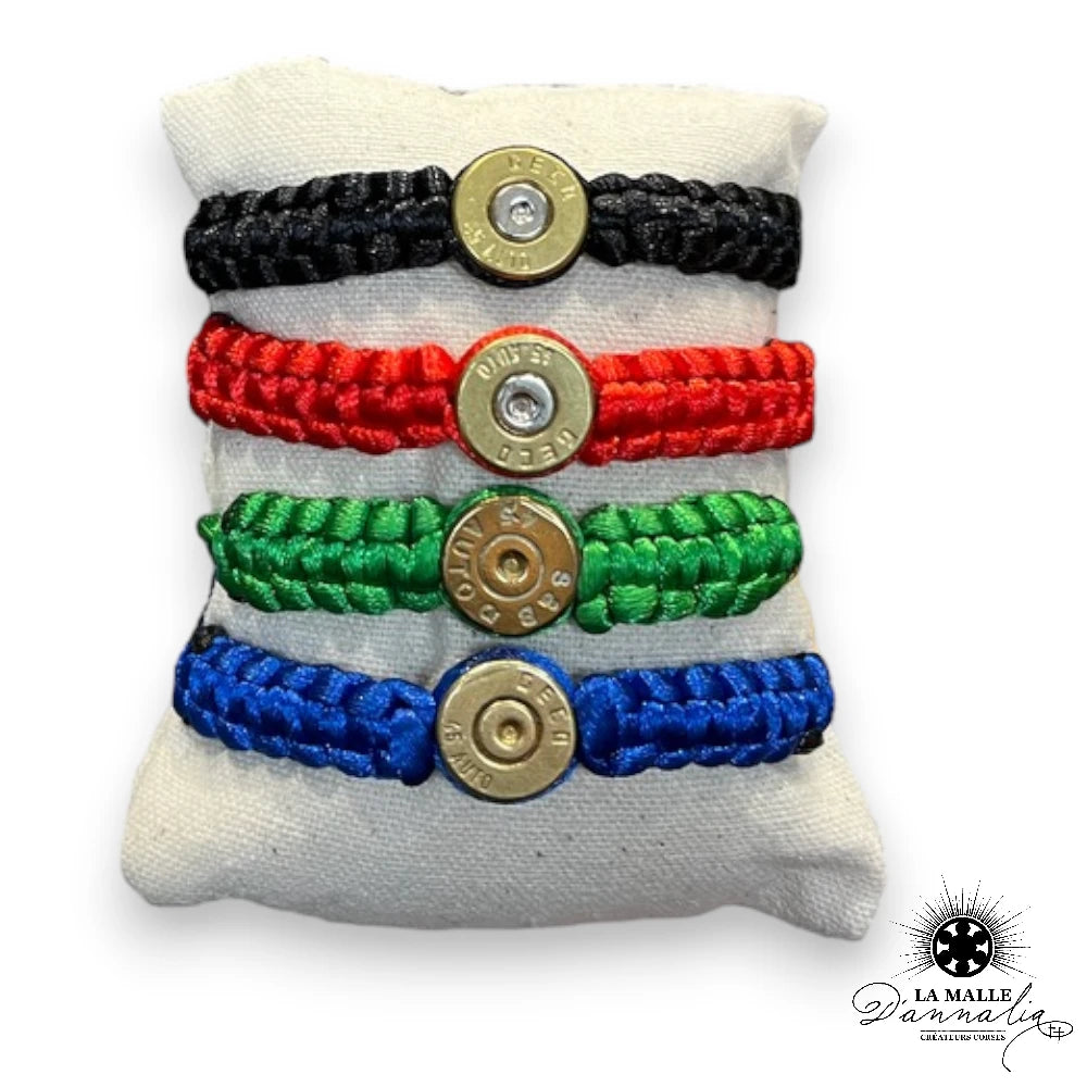 Bracelet Homme douille laiton 45 auto tressé fait main à Bastia