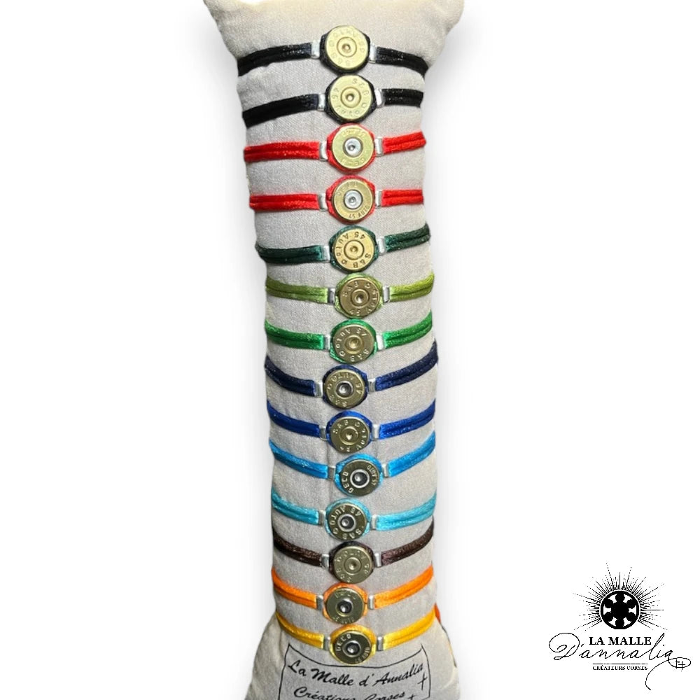 Bracelet douille laiton 45 auto cordon artisanat Corse