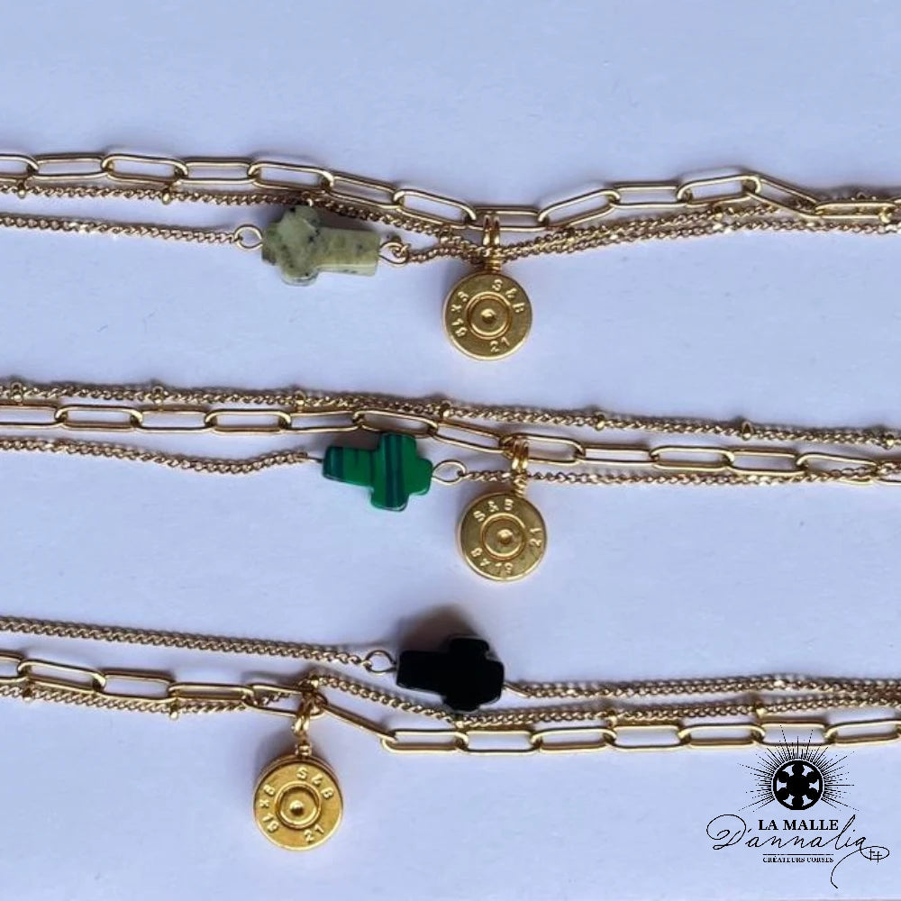 lamalledannalia-bijou-bracelet-douille-pierre-chaine-croix-religieux