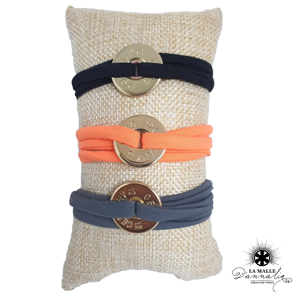 Bracelet Élastique Douille de Chasse Plaqué Argent 10 microns