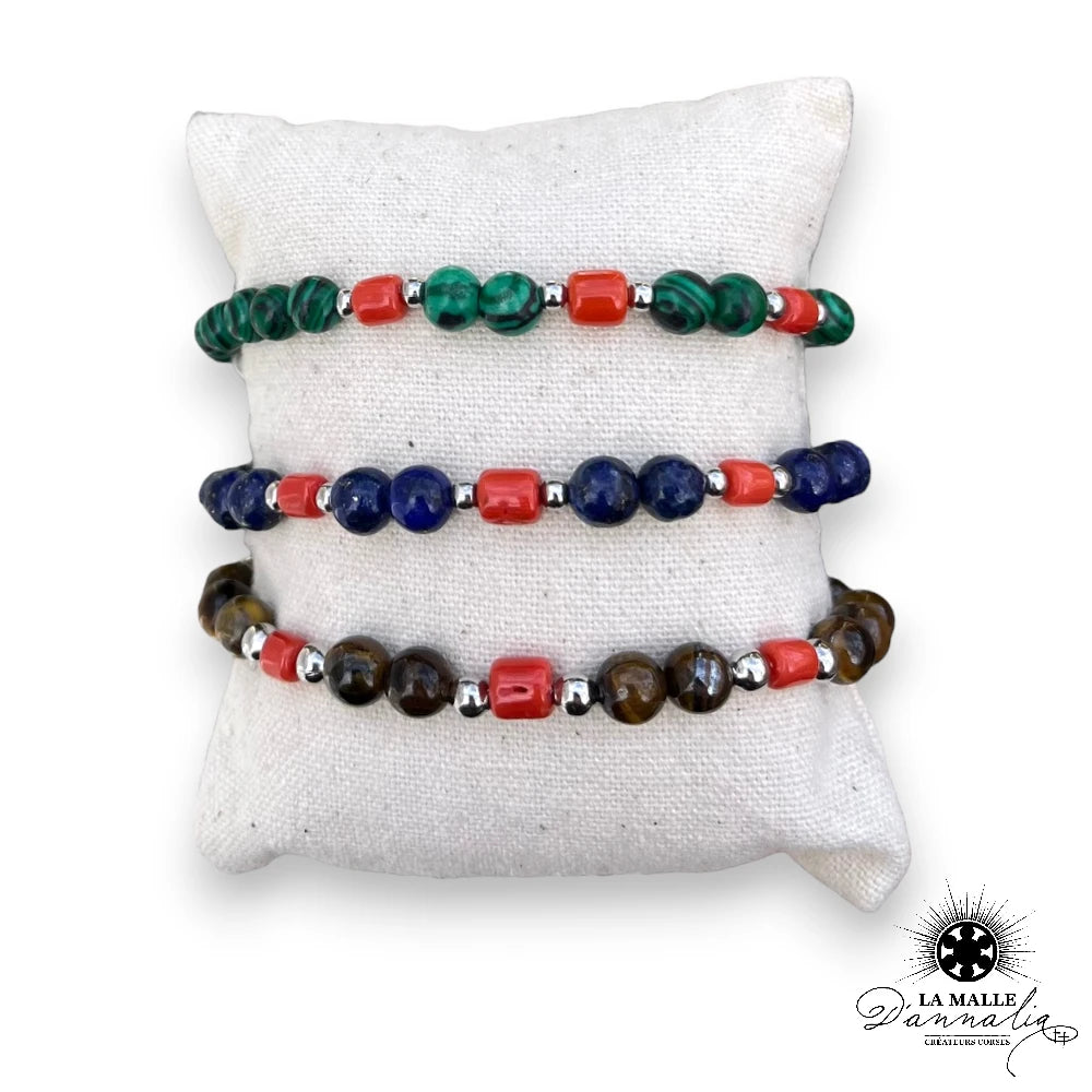 lamalledannalia-bijou-bracelet-oeil-de-saint-lucie-corail-perle-acier-inoxydable-lapiz-malachite-oeil-de-tigre-argent