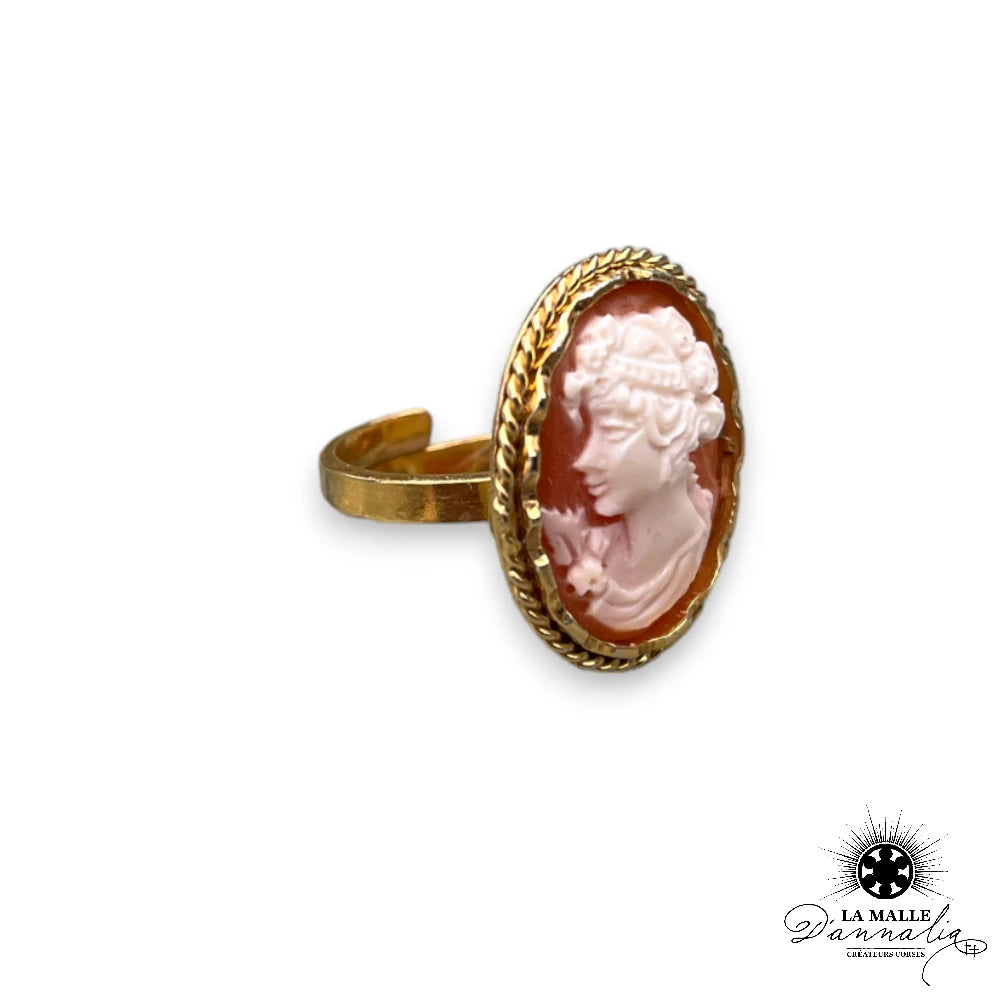 bijou came coquillage bague veritable dore
