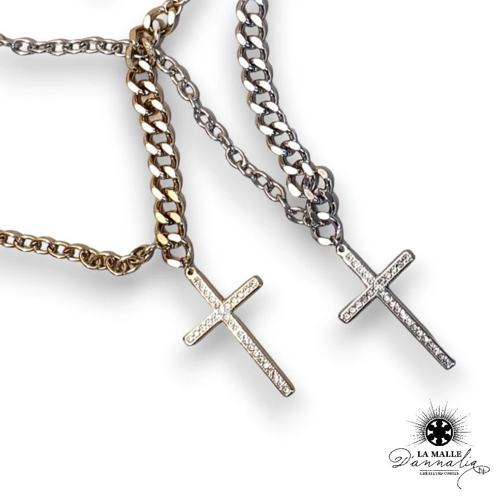lamalledannalia-bijou-collier-croix-argent-dore-strass-acier-inoxydable