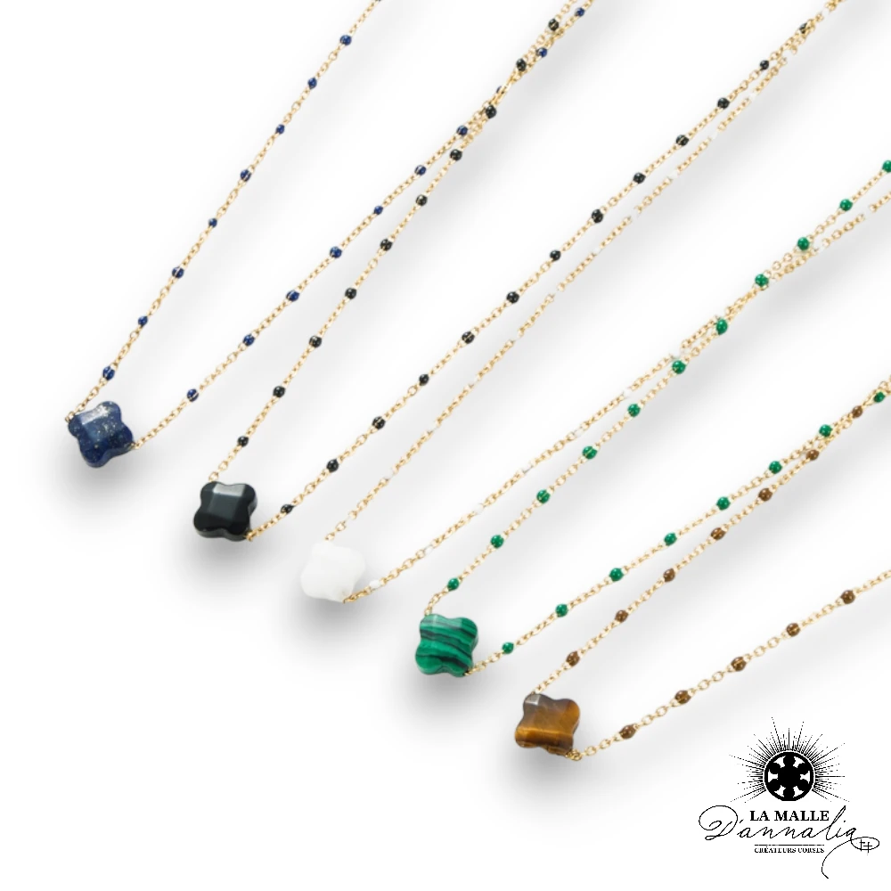 lamalledannalia-bijou-collier-treffle-acier-inoxydable