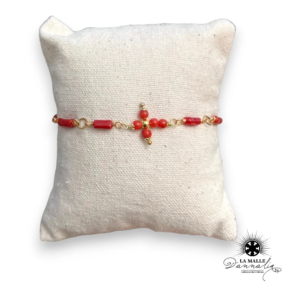 lamalledannalia-bijou-corail-bracelet-acier-inoydable-morceaux-corail-croix-religieux-tube-corail
