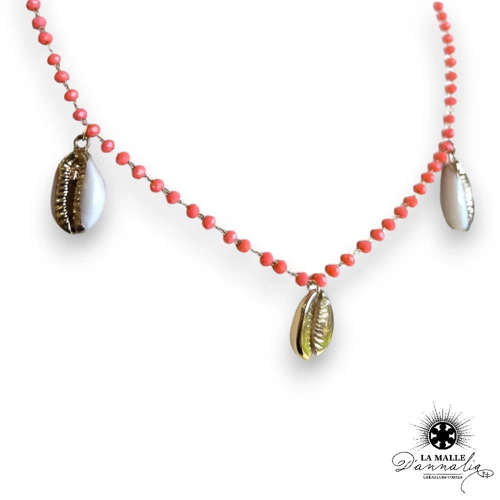 lamalledannalia-bijou-dore-AcierInoxydable-collier-Coquillage-strass-CouleurSaumon-pierre