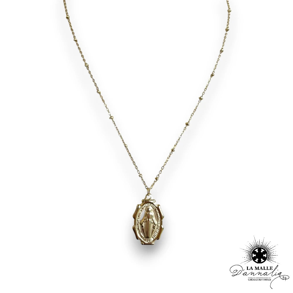 lamalledannalia-bijou-dore-AcierInoxydable-collier-Perle-Resine-Vierge-religieux-Medaillon
