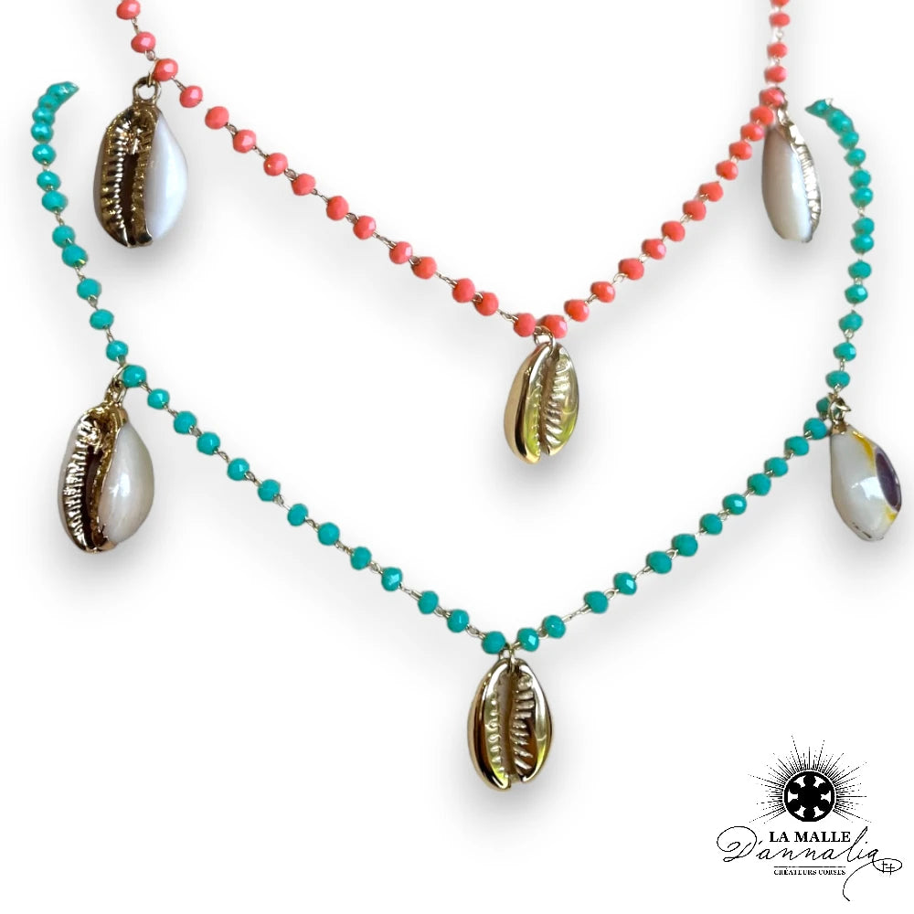 lamalledannalia-bijou-dore-AcierInoxydable-collier-coquillage-strass-CollierSaumon-CollierBleu