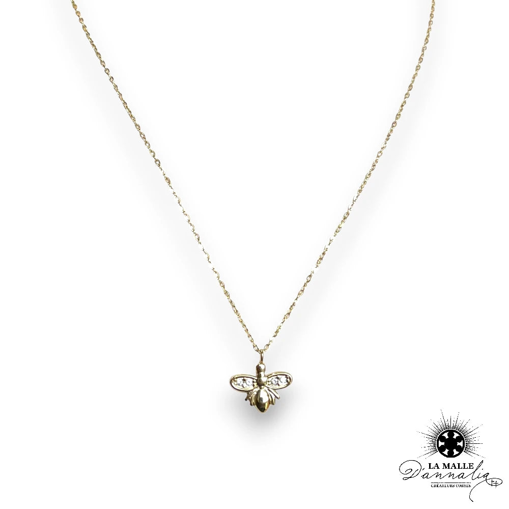 lamalledannalia-bijou-fantaisie-Chaine-Strass-AcierInoxydable-Abeille