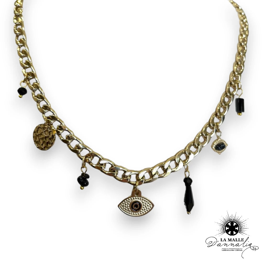 lamalledannalia-bijou-fantaisie-dore-oeil-Chaine-noir-oghju