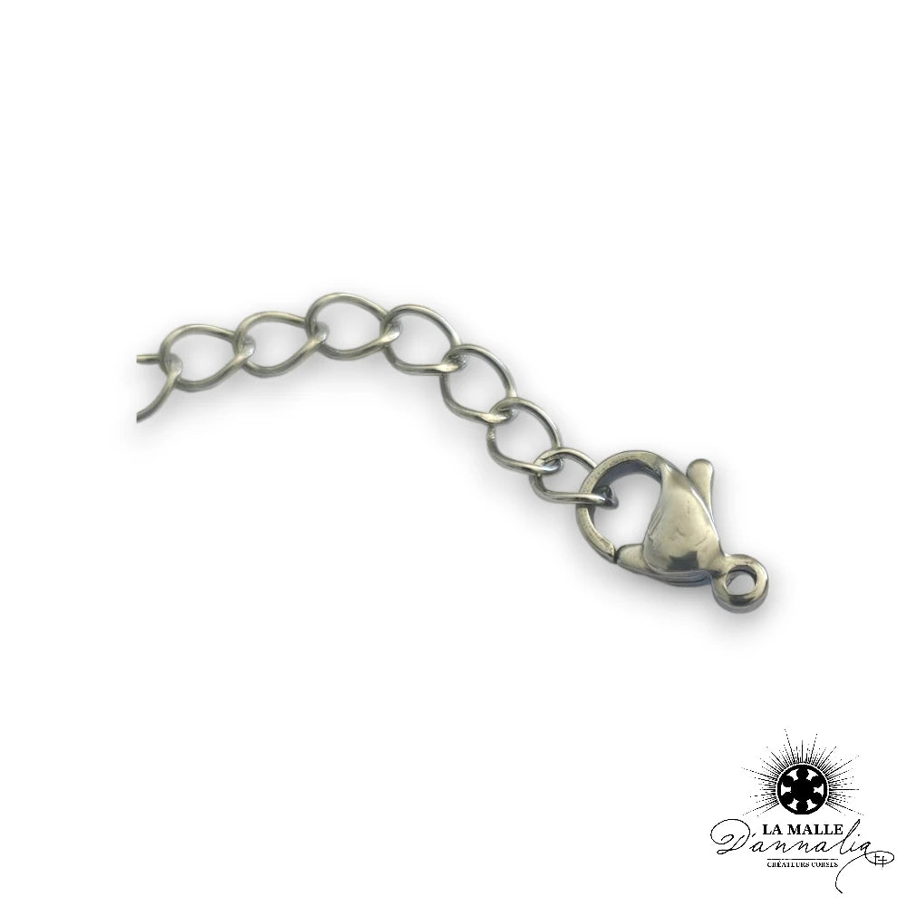 Collier Grosse Maille Rectangle Acier 316L — 38 cm Ras-du-Cou