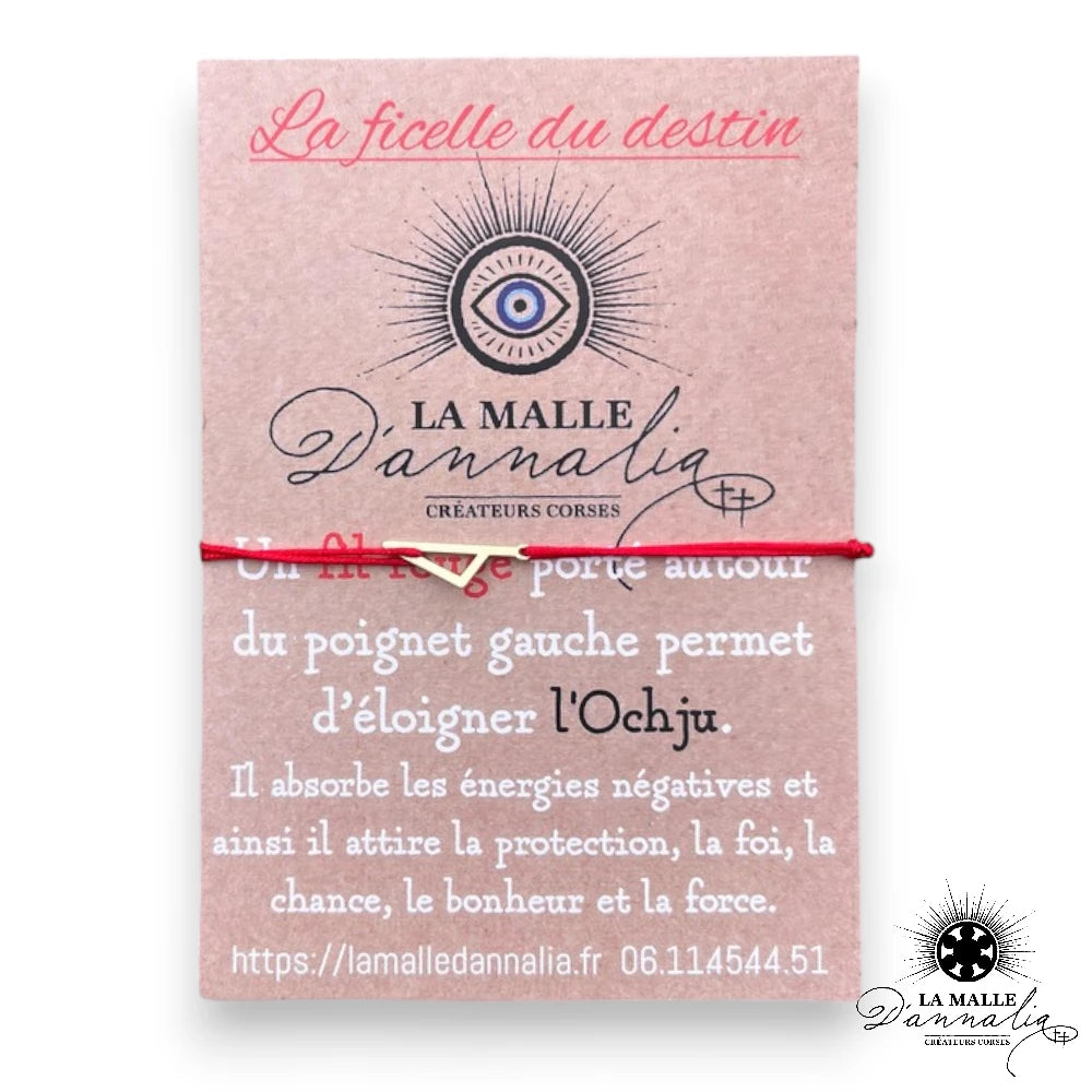 Bracelet fil rouge corse argent ou plaqué or