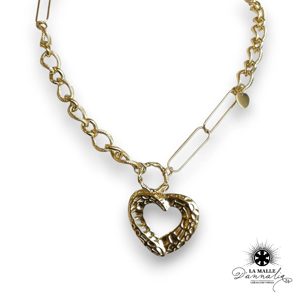 lamalledannalia-bijou-strass-dore-AcierInoxydable-collier-coeur-Medaillon-Chaine