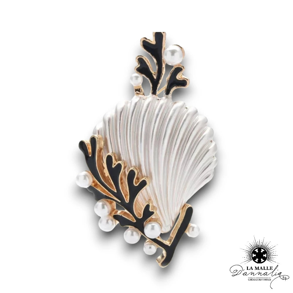 lamalledannalia-bijoux-broche-fantaisie-coquillage-corail-noir-perle