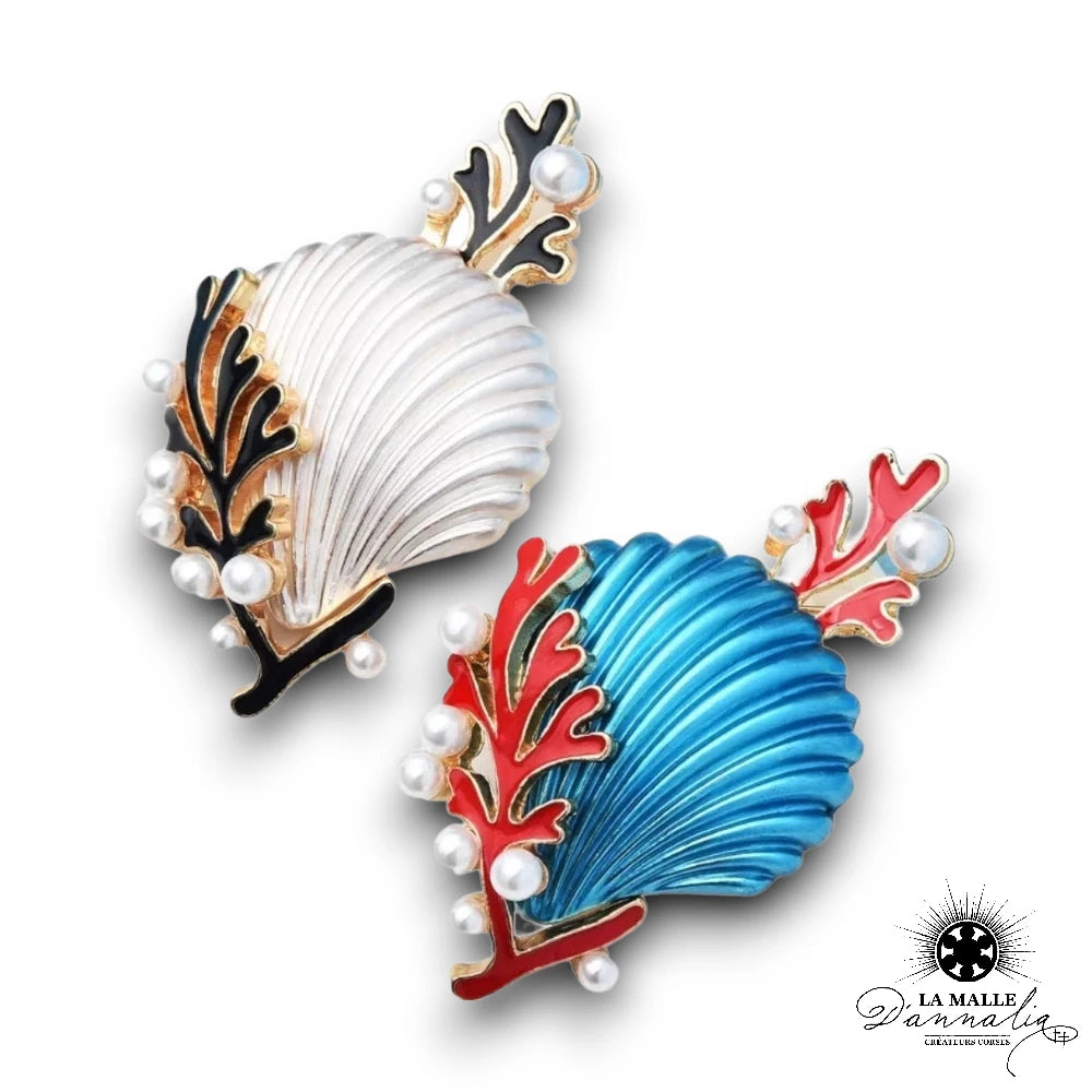 lamalledannalia-bijoux-broche-fantaisie-coquillage-corail-rouge-bleu-noir