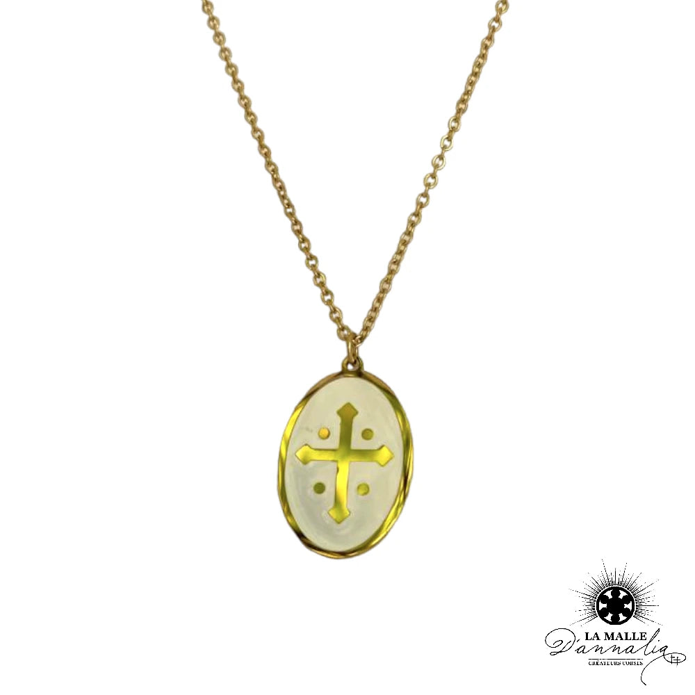 lamalledannalia-bijoux-collier-croix-blanche-acier-inoxydable-dore