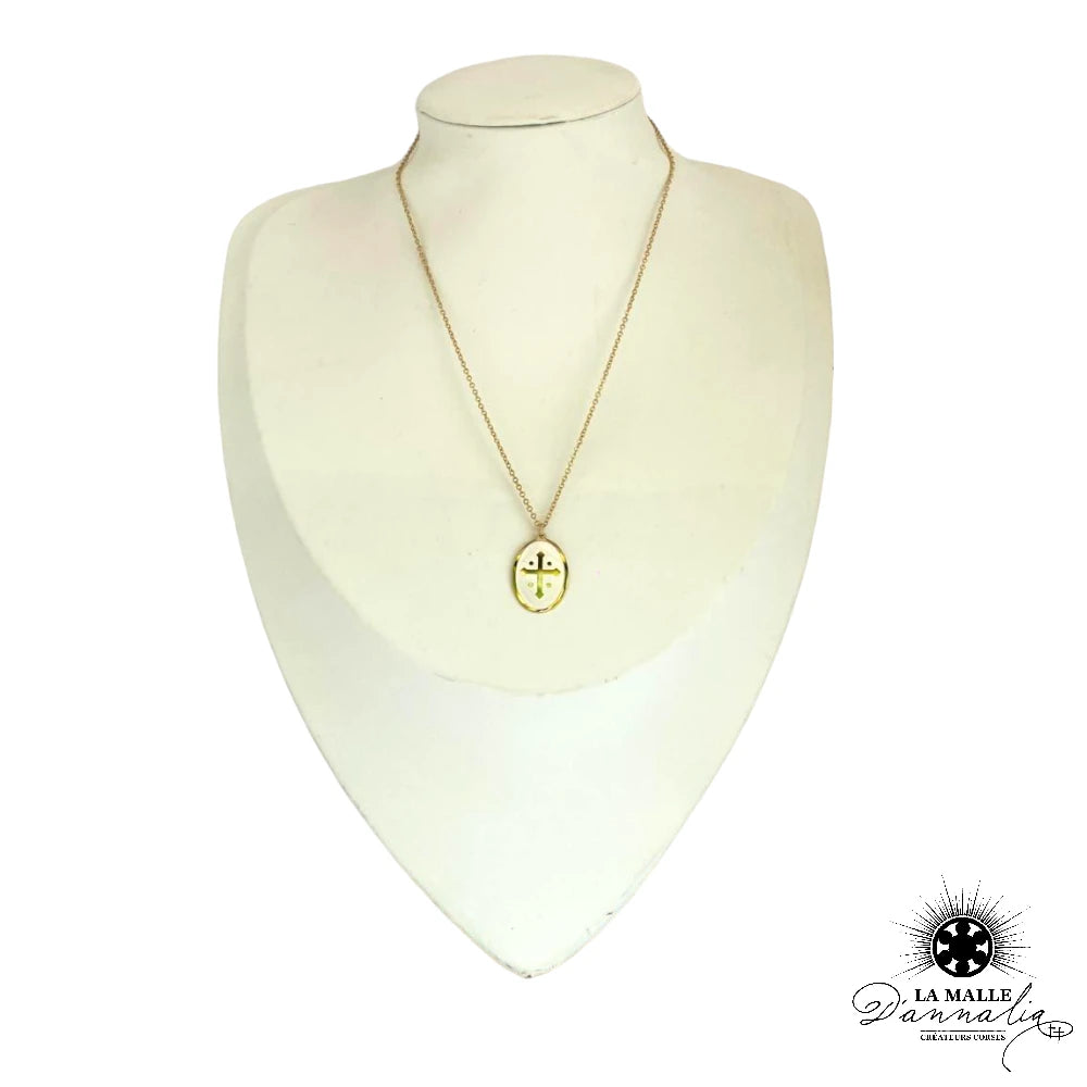 lamalledannalia-bijoux-collier-croix-blanche-buste-acier-inoxydable-dore