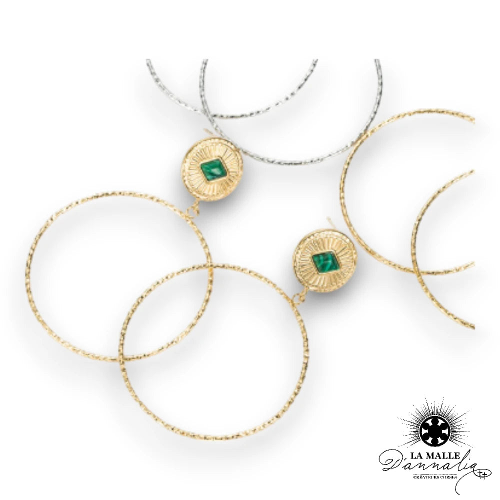 lamalledannalia-boucle-oreille-acier-inoxydable-soleil-vert