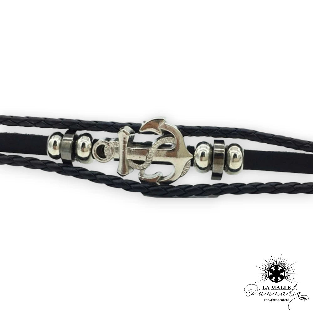 lamalledannalia bracelet ancre fantaisie noir