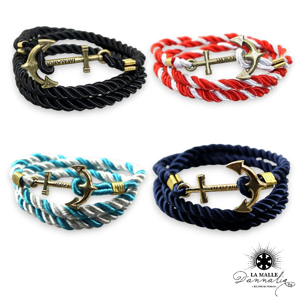 bracelet ancre marine cordon