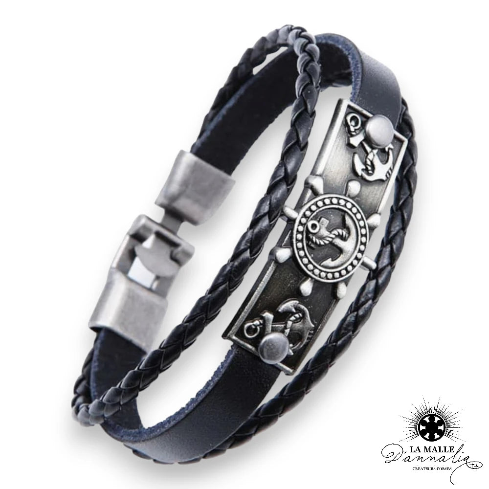 lamalledannalia bracelet ancre tresse argent