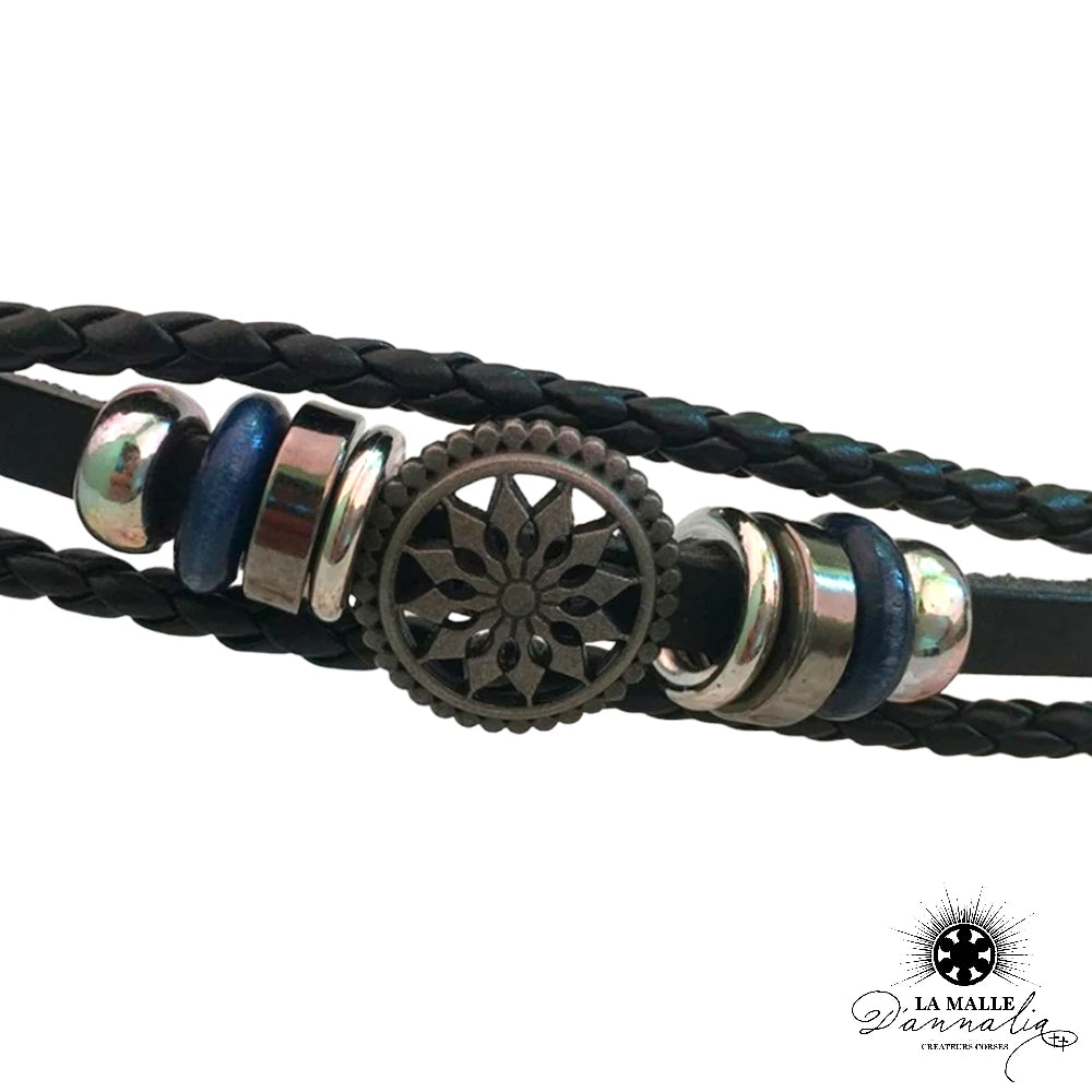 bracelet rosace noir lamalledannalia