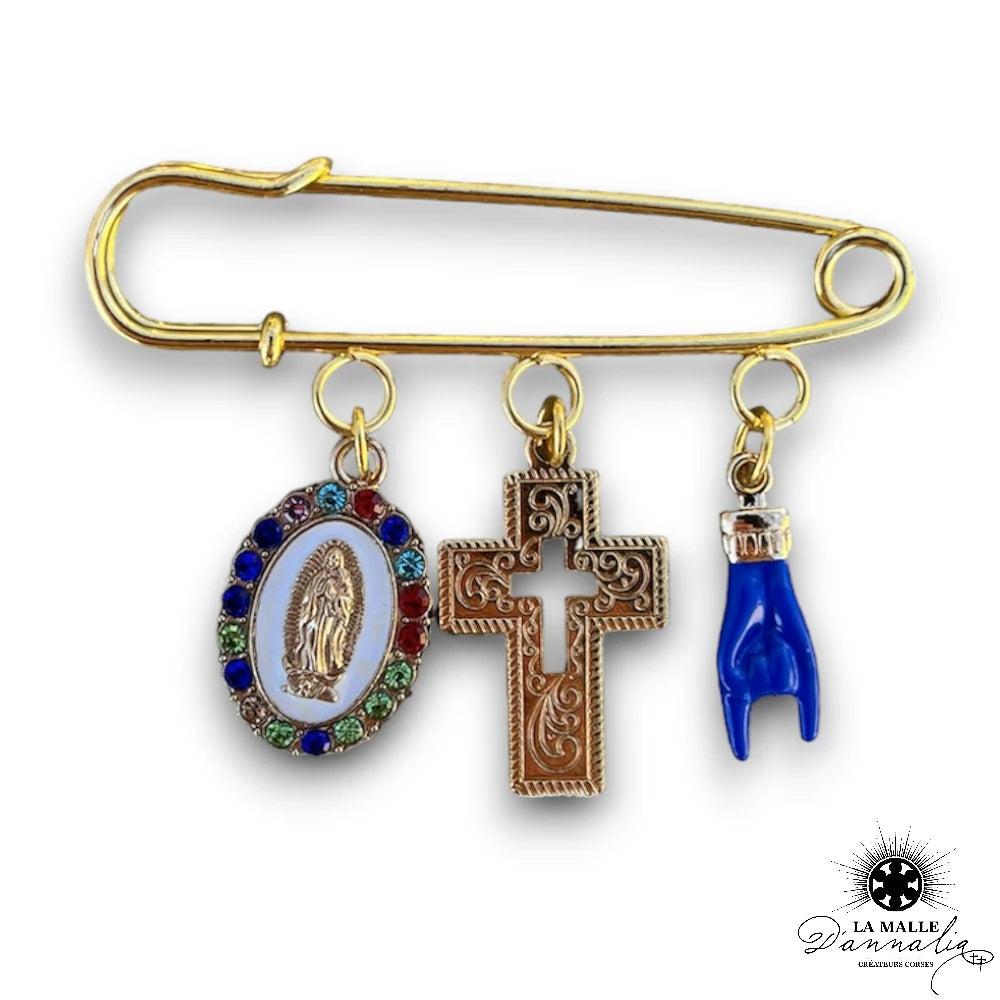 broches bijou croix vierge main corne lamalledannalia
