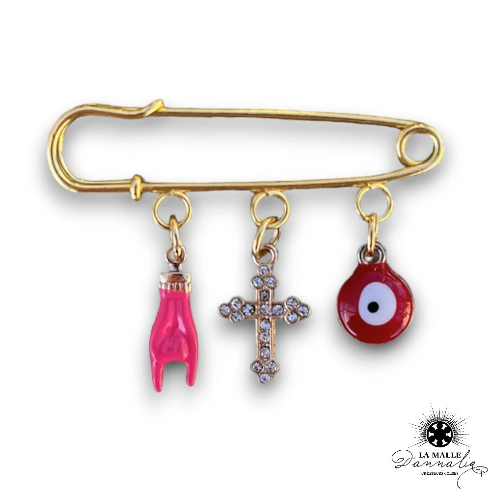 broches bijou croix vierge main corne lamalledannalia