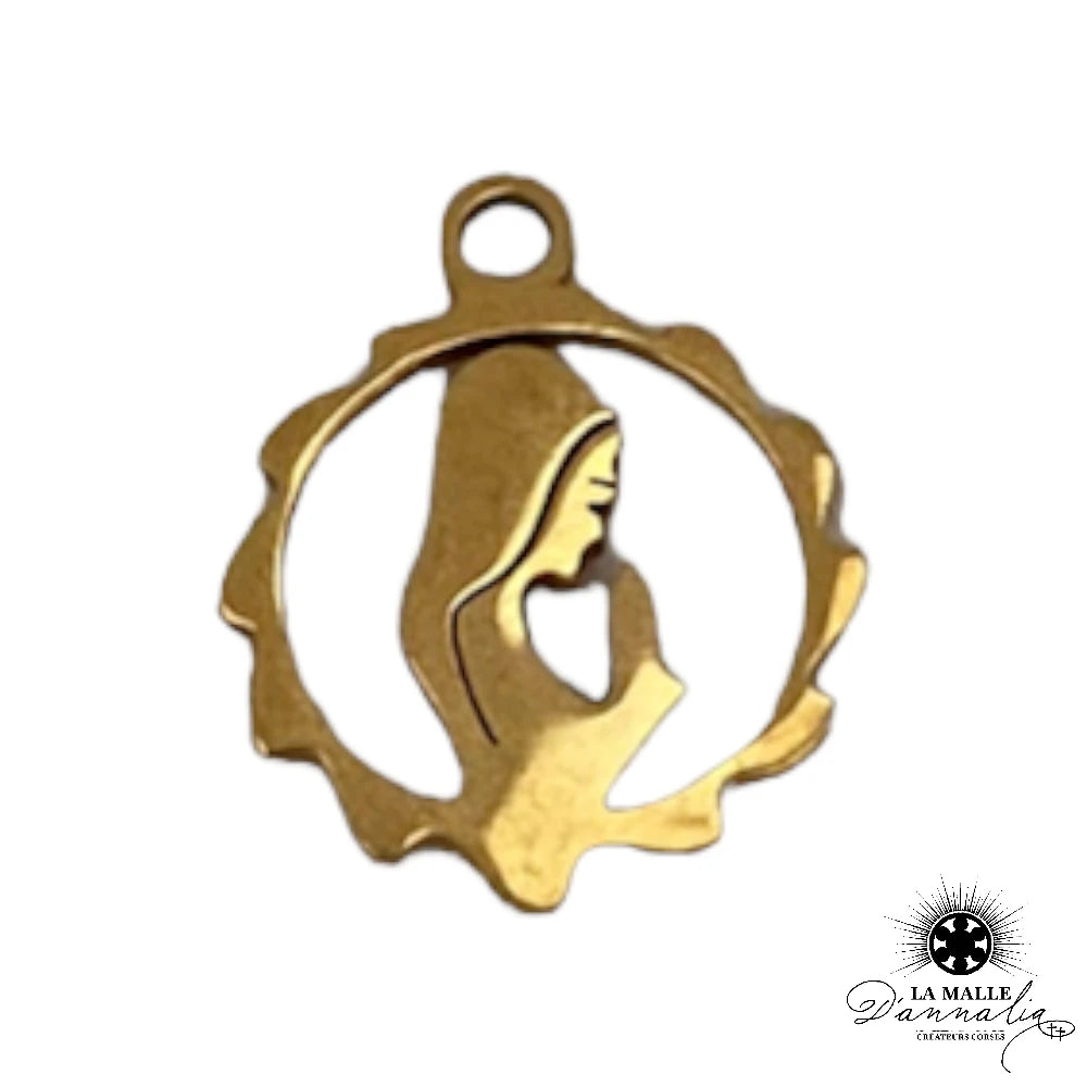 breloque petite vierge en acier inoxydable lamalledannalia