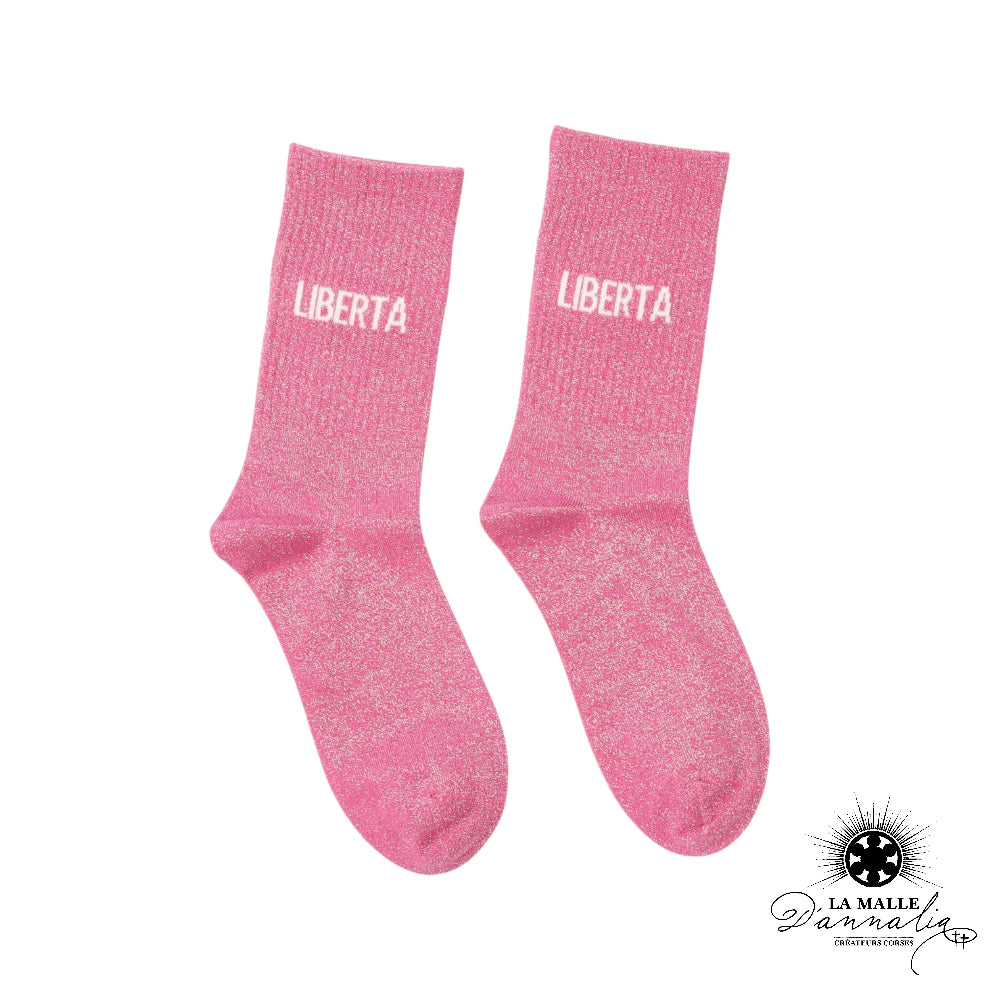 lamalledannalia chausette paillettees lurex corse liberta rose