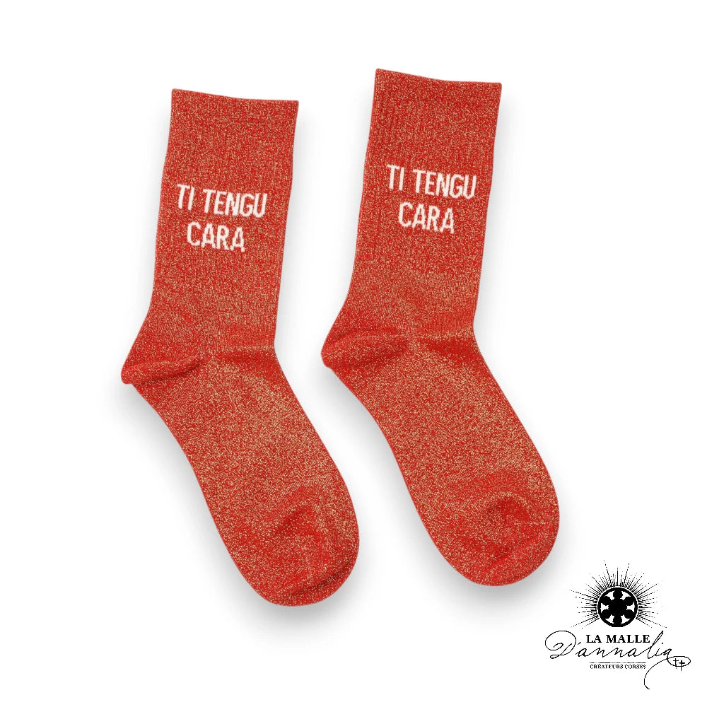 lamalledannalia chaussette paillettees lurex corse tengu cara rouge terra
