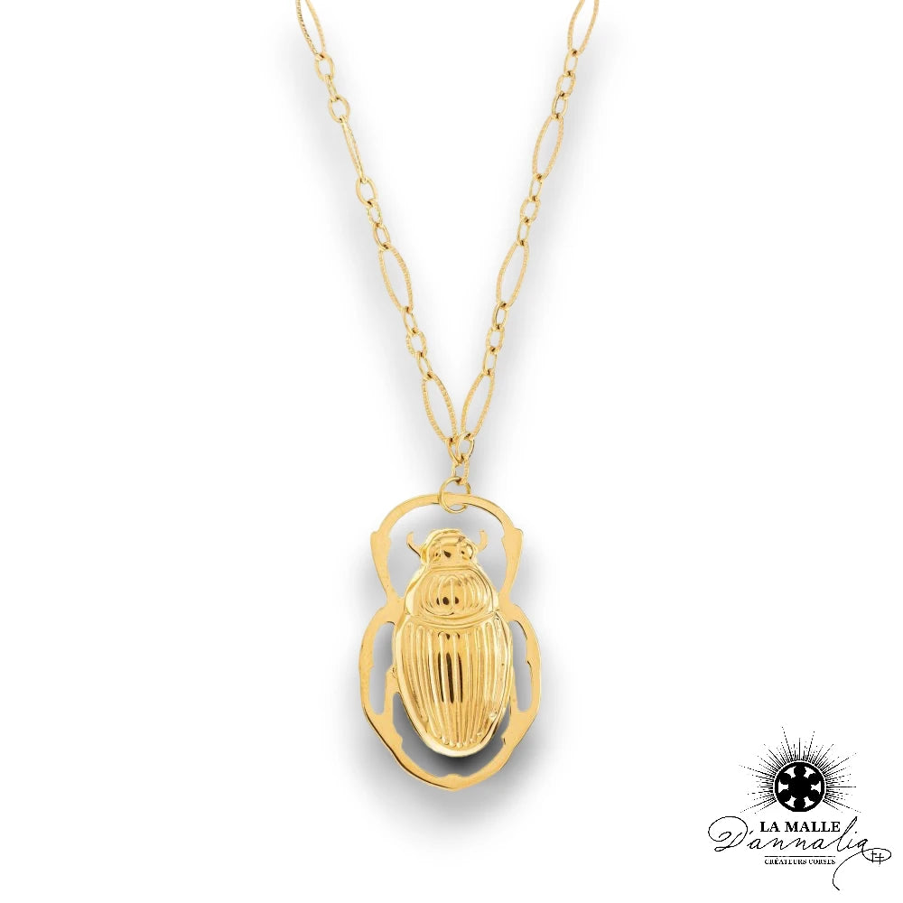 lamalledannalia-collier-pendentif-scarabee-acier-inoxydable