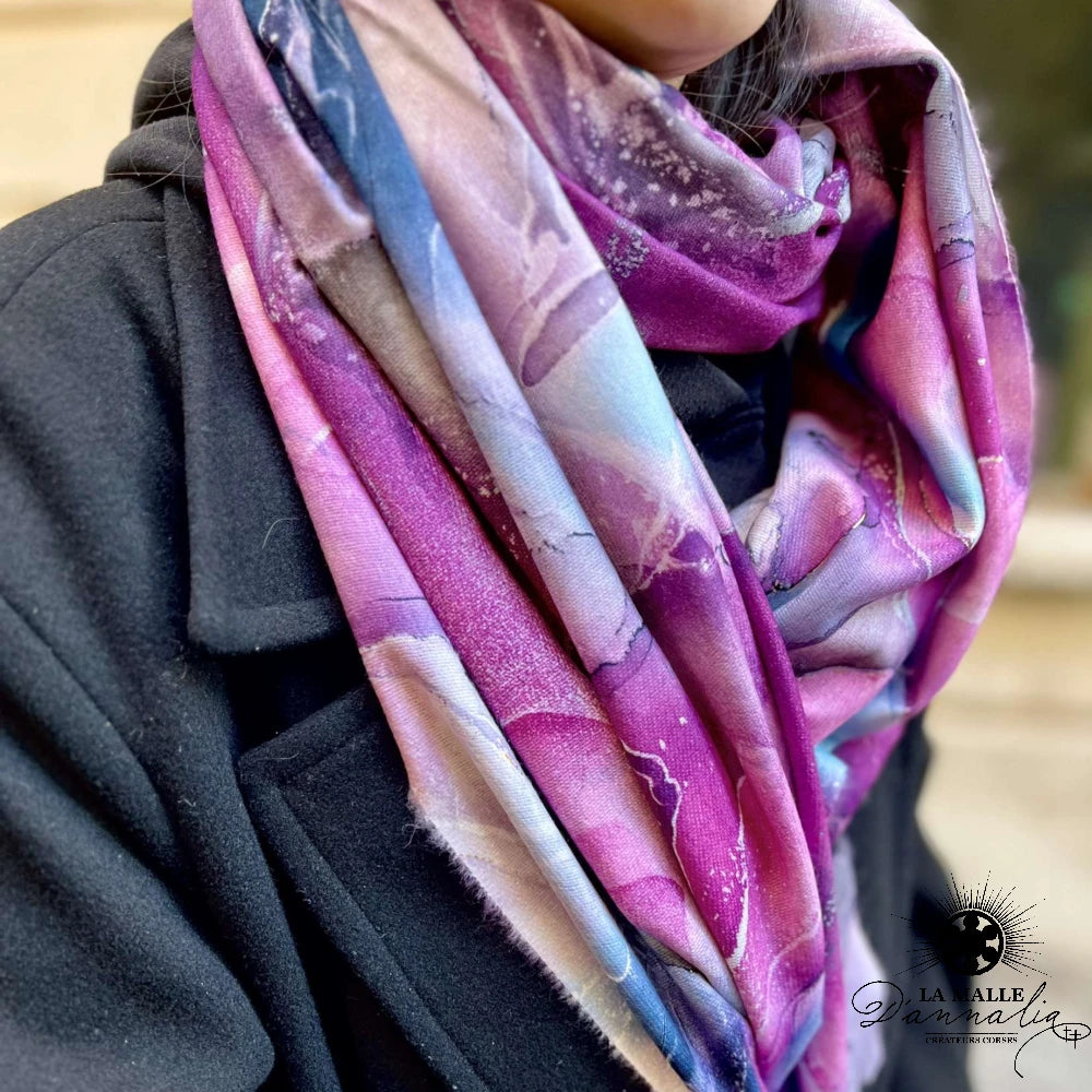 lamalledannalia-echarpe-nuances-rose-violet