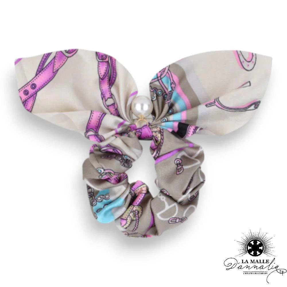 lamalledannalia-elastique-Colore-Motif-Jolie-Perle-sublimer-coiffures-blanc