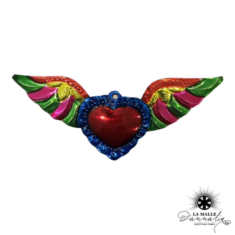 lamalledannalia-ex-voto-metal-repousse-mexique-mexicain-guadalupe-decoration-mural-coeur-rouge-aile