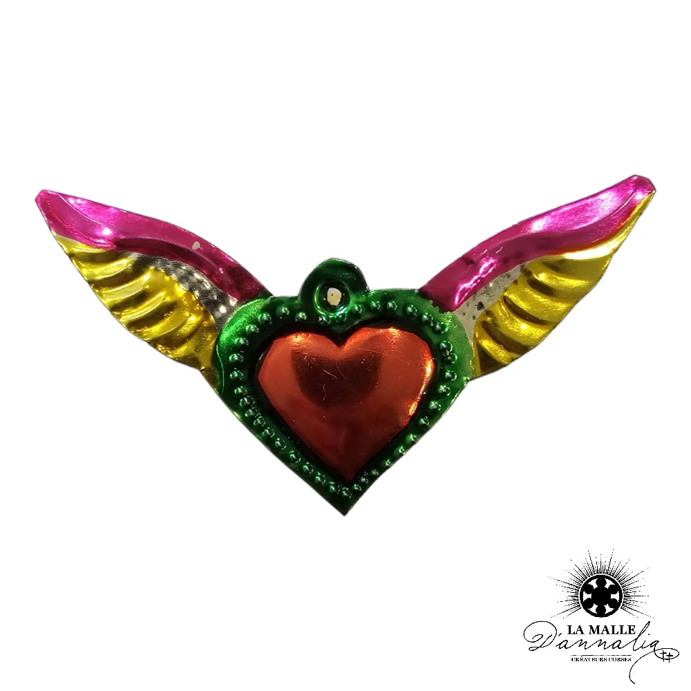 lamalledannalia-ex-voto-metal-repousse-mexique-mexicain-guadalupe-decoration-mural-coeur-rouge-aile-petite
