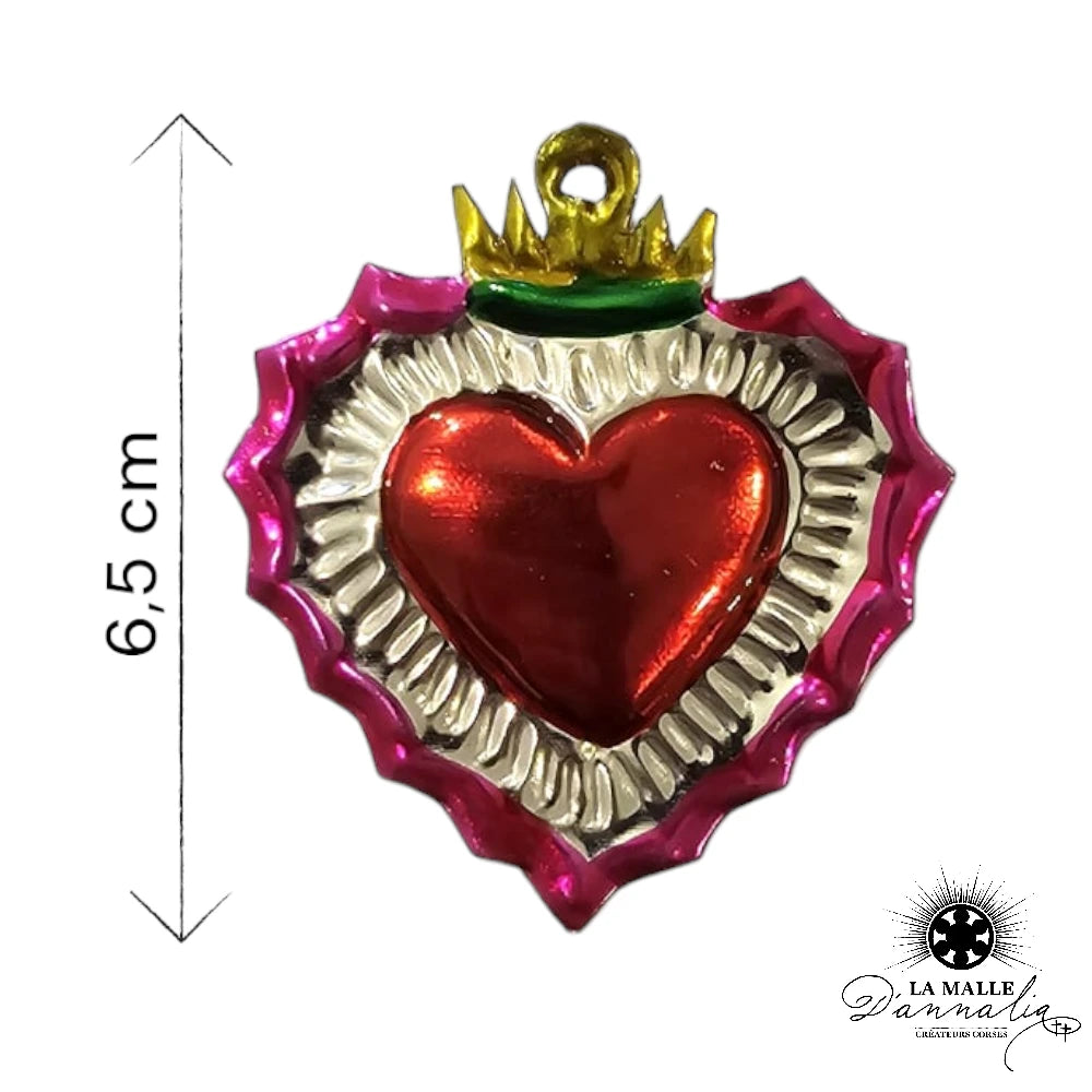 lamalledannalia-ex-voto-metal-repousse-mexique-mexicain-guadalupe-decoration-mural-coeur-rouge-couronne