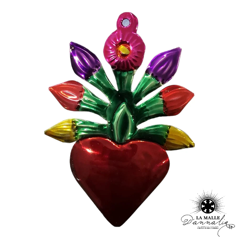 lamalledannalia-ex-voto-metal-repousse-mexique-mexicain-guadalupe-decoration-mural-coeur-rouge-fleur