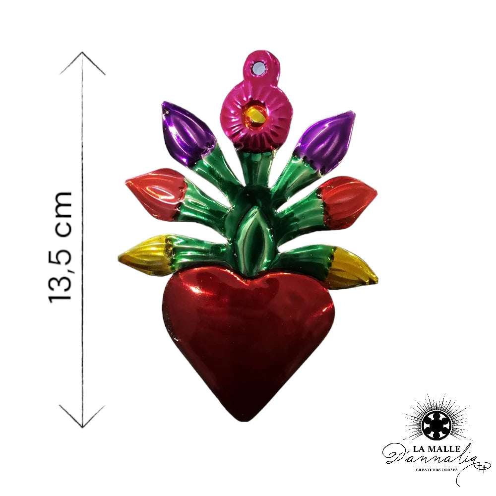 lamalledannalia-ex-voto-metal-repousse-mexique-mexicain-guadalupe-decoration-mural-coeur-rouge-fleur
