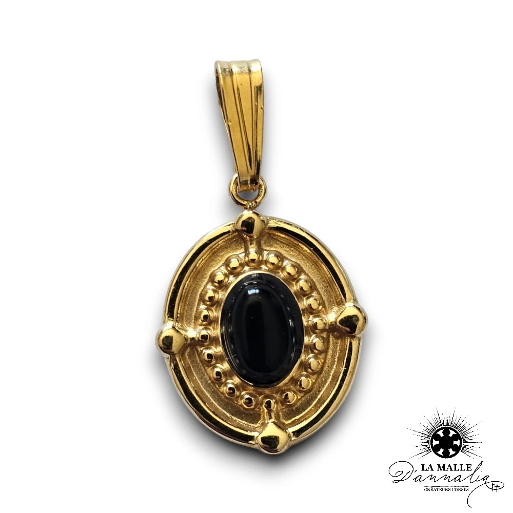 lamalledannalia-pendentif-dore-noir-acier-inoxydable-beliere-mesure